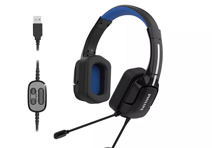 Philips TAGH401BL, herní headset, USB