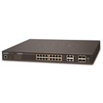 Planet GS-4210-16P4C PoE switch L2/L4, 20(16 PoE)x 1000Base-T, 4x SFP, Web/SNMPv3, ext 10Mb/s, 802.3at-220W