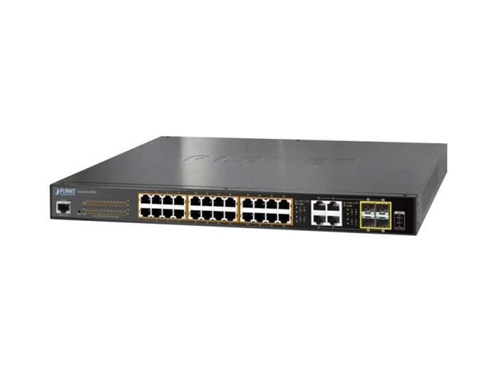 PLANET GS-4210-24P4C Switch 24 x 10/100/1000 PoE+ 4x 1G Combo, 220W, SNMP, kov, rack