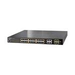 PLANET GS-4210-24P4C Switch 24 x 10/100/1000 PoE+ 4x 1G Combo, 220W, SNMP, kov, rack