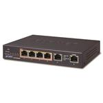 Planet GSD-604HP PoE switch 2x1000Base-T+ 4x PoE IEEE 802.3at, 55W, ext.zdroj, kov, fanless