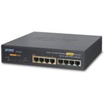 PLANET GSD-804P Switch 8 x 10/100/1000, 4x PoE, 65W, kov, bez managementu