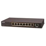 Planet GSD-908HP PoE switch 9x1000Base-T, 8x PoE IEEE 802.3at, 100W, ext.zdroj, kov, fanless