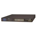 Planet GSW-1820VHP PoE switch, 16x PoE +2x SFP 1000Base-X, LCD,VLAN, extend mód 10Mb-250m,IEEE 802.3at 300W