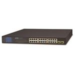 Planet GSW-2620VHP PoE switch, 24x PoE +2x SFP 1000Base-X, LCD,VLAN, extend mód 10Mb-250m,IEEE 802.3at 300W