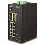 Planet IGS-12040MT, 8x 1000Base-T, 4x SFP, DIN, IP30, -40 až 75°C, WEB/SNMPv3, VLAN, IGMPv3, ESD+EFT, IPv6