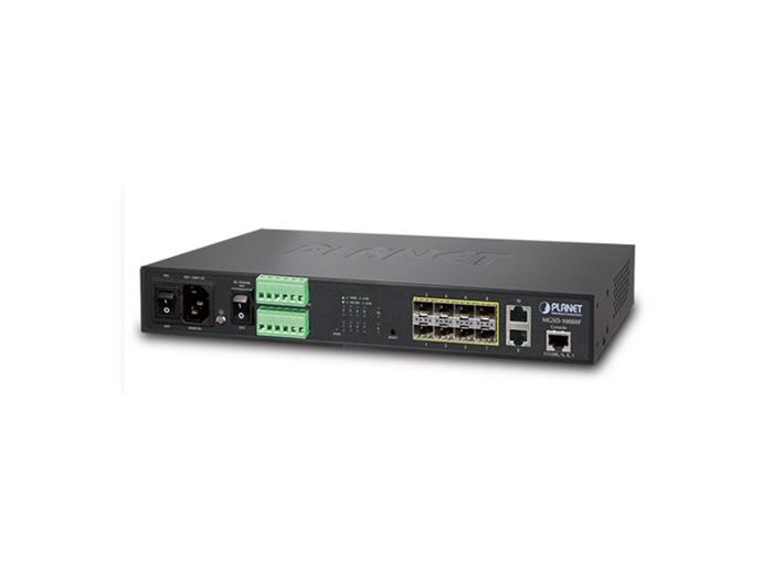 PLANET MGSD-1008F Metro Switch 8x 100/1000 SFP + 2x 10/100/1000 RJ45, Management, duální napájení, DI/DO, -10~+60