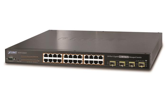 Planet WGSW-24040HP4 PoE switch 24x1000Base-T, 4x 100/1000-SFP(DDM), 802.3at, Web/SNMPv3, IGMPv3,IPv6, 440W