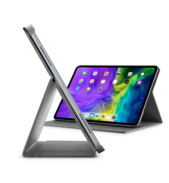 Pouzdro se stojánkem Cellularline Folio Pen pro Apple iPad Pro 12.9" (2020) se slotem pro stylus, černé