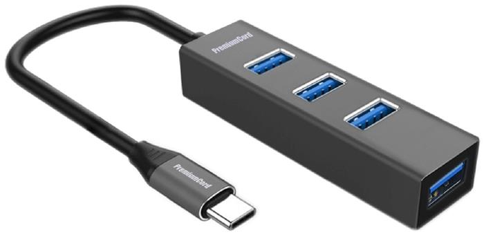 PremiumCord 5G SuperSpeed USB Hub Type C na 4x USB 3.0