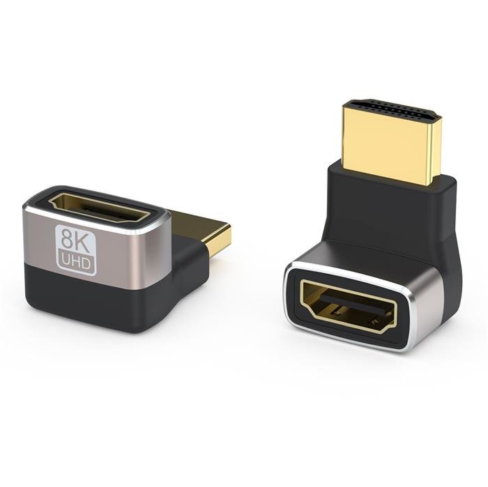 PremiumCord 8K Adaptér spojka HDMI A - HDMI A, F/M, zahnutá do pravého úhlu 90°