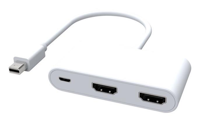 PremiumCord adaptér mini DisplayPort -> 2x HDMI splitter, podpora 4K@60Hz