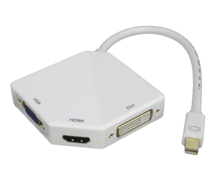 PremiumCord adaptér Mini DisplayPort - HDMI + DVI + VGA 1080p (4K over HDMI)