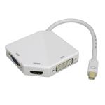 PremiumCord  adaptér Mini DisplayPort - HDMI + DVI + VGA 1080p (4K over HDMI)