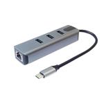 PremiumCord Adapter USB-C na Gigabit 10/100/1000Mbps + 3x USB3.0