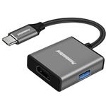 PremiumCord Adapter USB-C na HDMI rozlišení obrazu 4K s USB  Aluminium