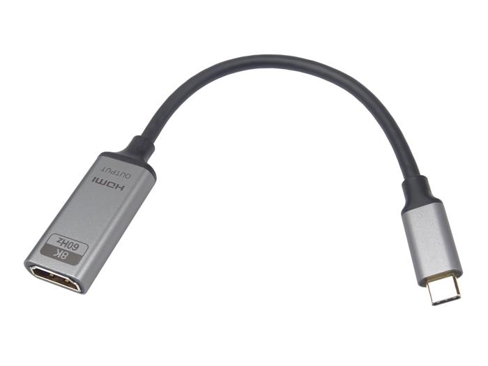 PremiumCord Adaptér USB-C na HDMI rozlišení obrazu 8K@60Hz,4K@144Hz Aluminium 20cm