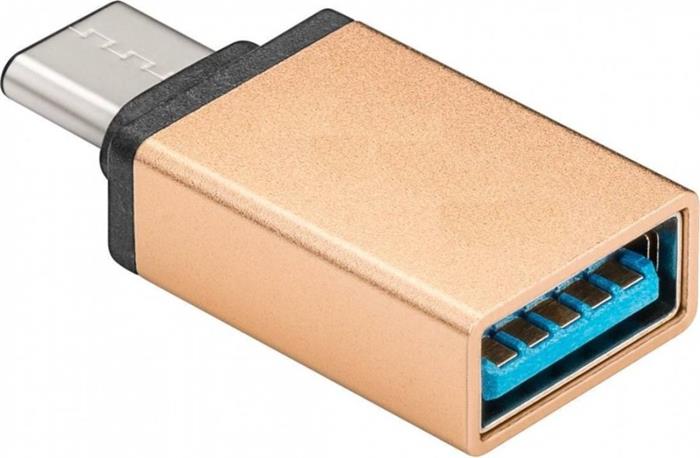 PremiumCord Adaptér USB-C - USB 3.0/female, OTG, zlatý