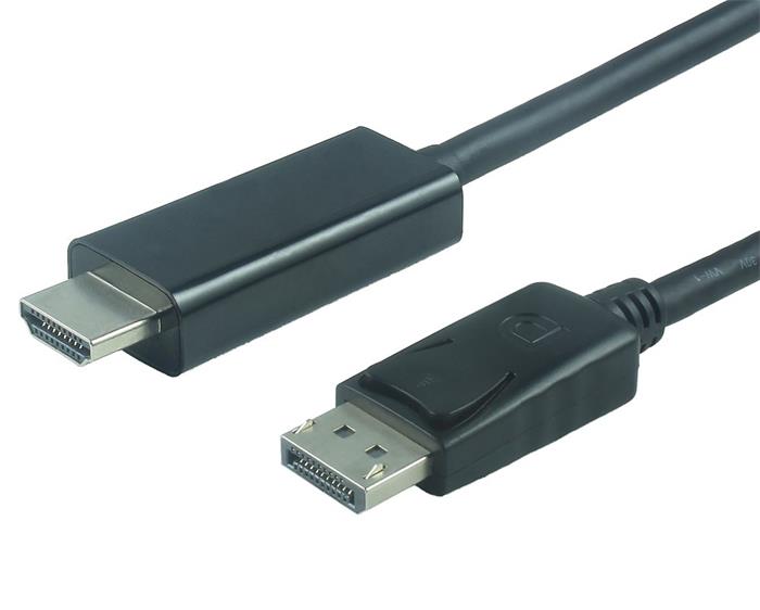 PremiumCord DisplayPort 1.2 na HDMI 2.0 kabel pro rozlišení 4Kx2K@60Hz, 1m