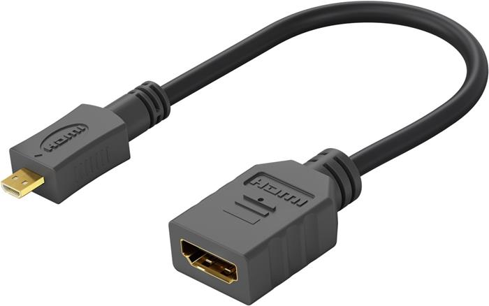 PremiumCord Flexi adaptér HDMI 1.4, micro HDMI samec - HDMI samice