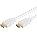 PremiumCord HDMI 1.4 kabel, 1.5m, bílý, zlacené konektory