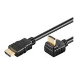 PremiumCord HDMI 1.4 kabel, zlacený zahnutý konektor 270° 1m