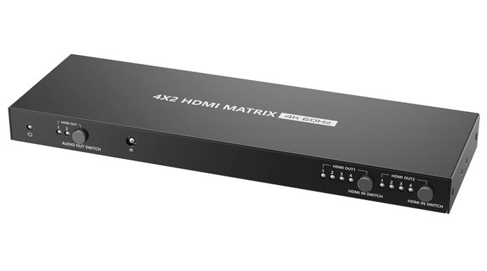 PremiumCord HDMI 2.0 matrix switch 4:2 , HDR, SPDIF, Auto-Downscaling