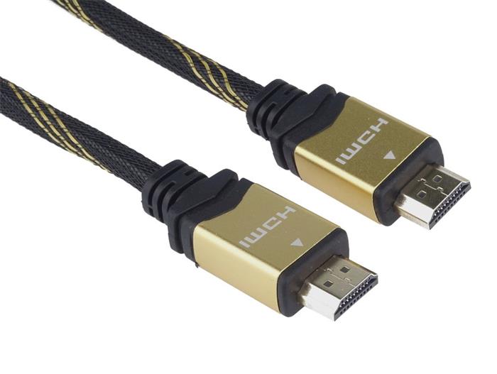 PremiumCord HDMI 2.0b High Speed + Ethernet kabel HQ, zlacené konektory, 0,5m