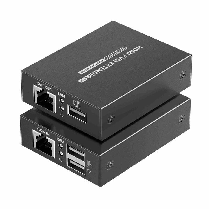 PremiumCord HDMI KVM extender 4K a FULL HD 1080p na 70m s přenosem USB