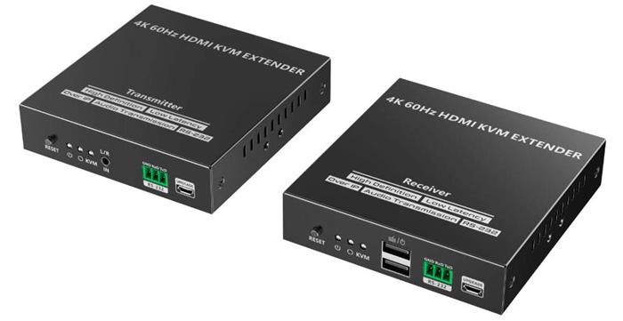 PremiumCord HDMI KVM extender na 120m přes LAN, over IP