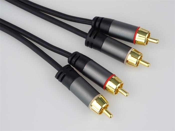 PremiumCord HQ stíněný kabel 2x CINCH-2x CINCH M/M 1,5m