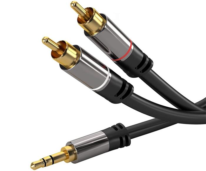 PremiumCord HQ stíněný kabel stereo Jack 3.5mm -> 2x CINCH, M/M, 1.5m