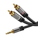 PremiumCord HQ stíněný kabel stereo Jack 3.5mm -> 2x CINCH, M/M, 5m