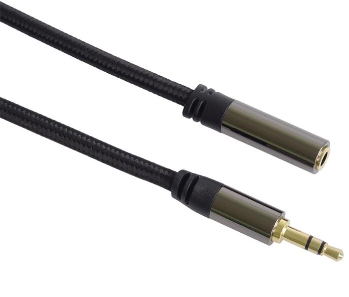 PremiumCord HQ stíněný prodlužovací kabel Jack 3.5mm - Jack 3.5mm M/F 1,5m