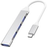 PremiumCord Hub USB-C na USB3.0 + 3x USB2.0 A, hliníkové pouzdro