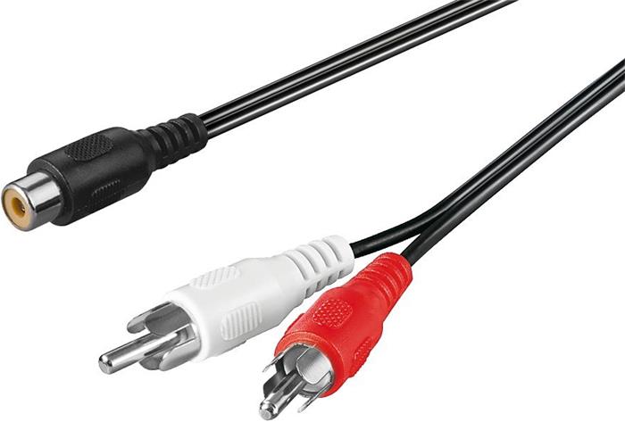 PremiumCord Kabel 1x CINCH female - 2x CINCH male 20cm