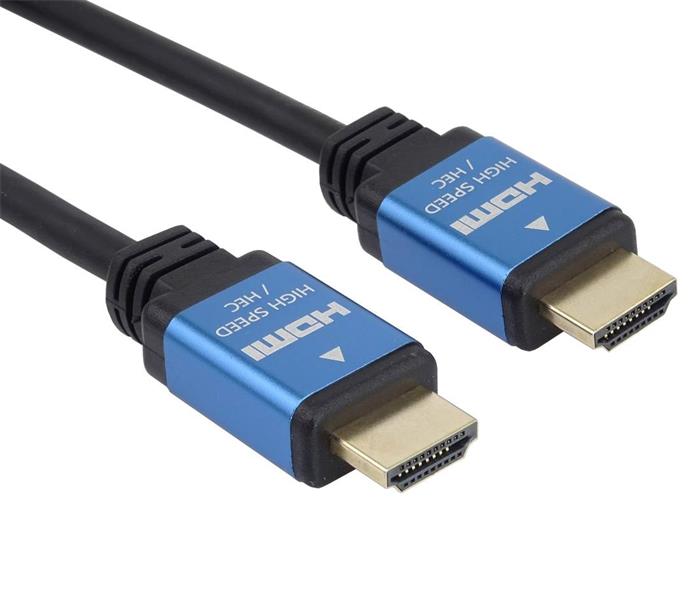 PremiumCord kabel HDMI 2.0b, 0.5m, kovové zlacené konektory