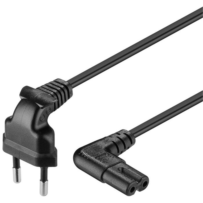 PremiumCord Kabel síťový 230V k magnetofonu se zahnutými konektory 3m