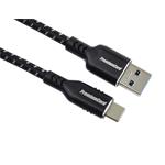 PremiumCord kabel USB -> USB-C, USB 3.0, 3A, 0.5m, bavlněný oplet a hliníkové konektory