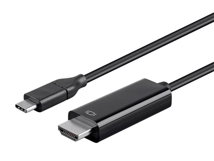 PremiumCord kabel z USB-C na HDMI 2.0, 2m, černý