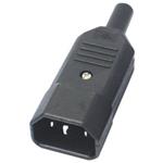 PremiumCord konektor IEC320/C14 10A, male, černý