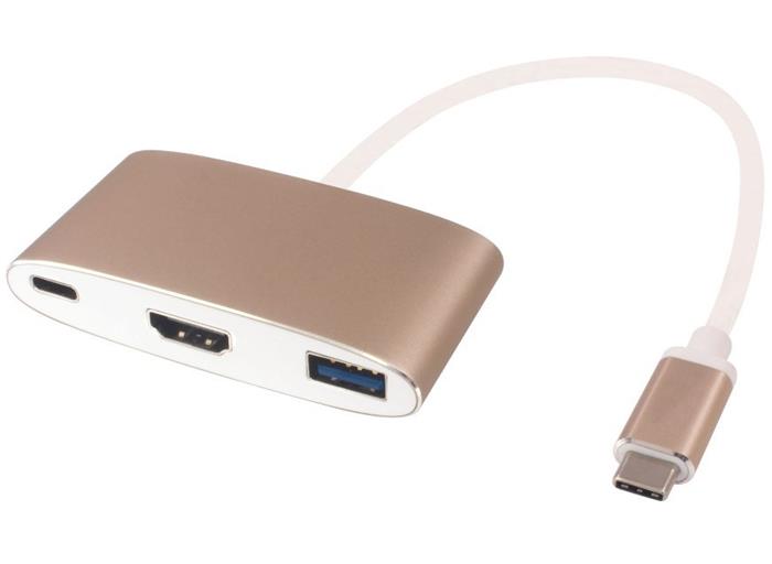 PremiumCord Převodník USB-C na HDMI + USB3.0 + PD (USB Power Delivery)