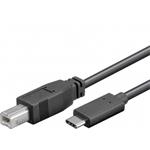 PremiumCord propojovací USB 2.0 kabel, Typ C (m) -> Typ B (m), 1m