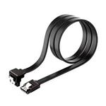 PremiumCord SATA III kabel, 50cm, kovová západka, 90°