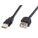 PremiumCord USB 2.0 kabel prodlužovací, A-A, 5m černá