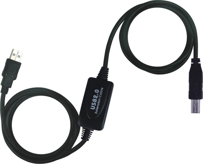 PremiumCord USB 2.0 repeater a propojovací kabel A-B, 20m