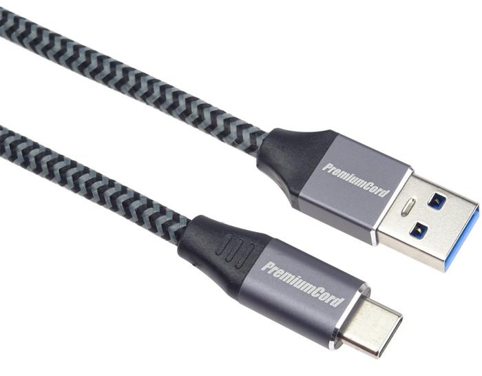 PremiumCord USB 3.0 kabel USB-C - USB-A, 5Gbps, 1m, oplet