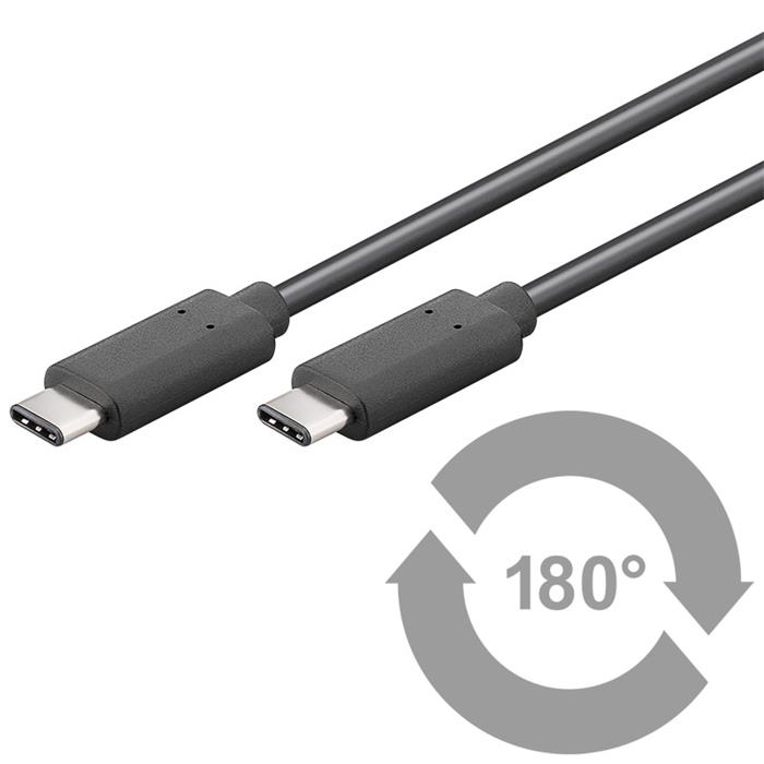 PremiumCord USB 3.0 propojovací kabel USB-C -> USB-C, 0.5m, černý