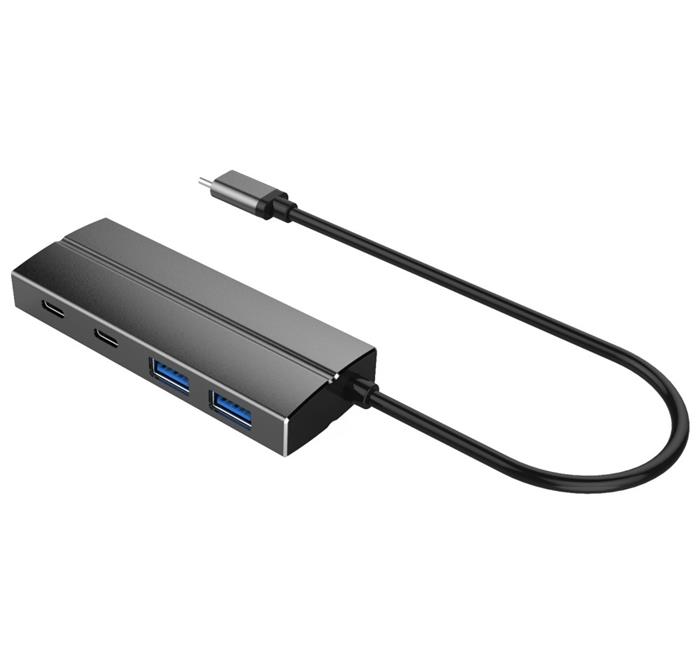 PremiumCord USB 3.1 hub, USB-C, 2x USB-A + 2x USB-C, hliníkový