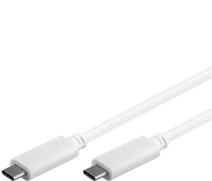 PremiumCord USB 3.1 kabel, USB-C -> USB-C, 3A, 10Gbps, 1m, bílý